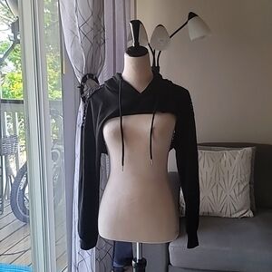 Shein black short hoodie size medium